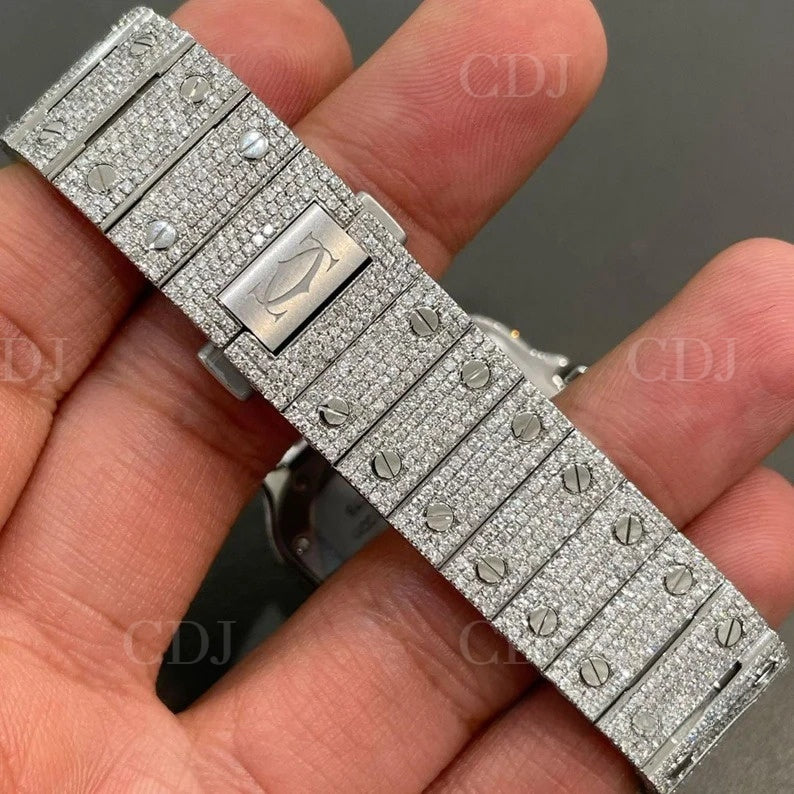 High Quality Iced Out GRA Certified Santos Watch customdiamjewel