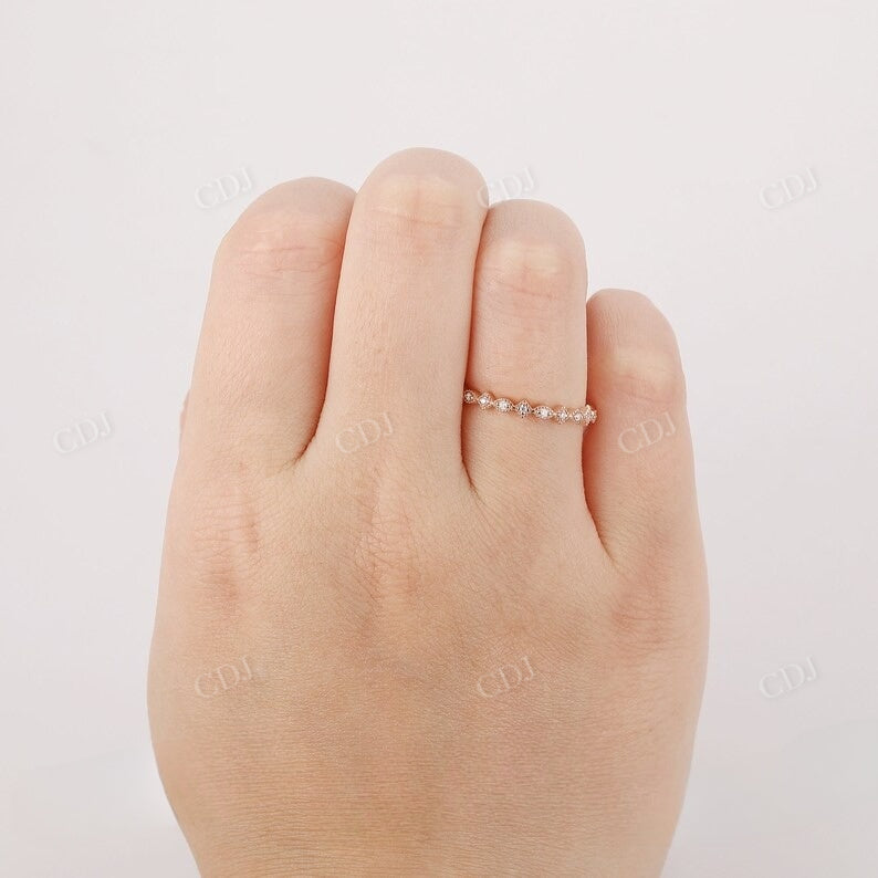 0.18CTW Round Cut CVD Diamond Wedding Band  customdiamjewel   