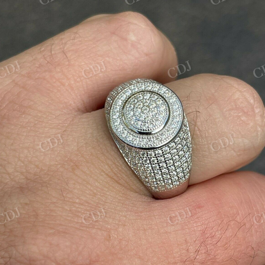 Round Cut Diamond Hip Hop Ring For Men  customdiamjewel   