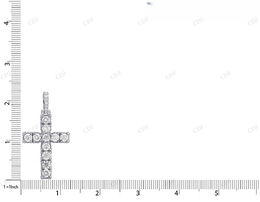 2 Inch 14K Yellow Gold Lab Grown Diamond Cross Pendant Hip Hop Pendent CustomDiamJewel