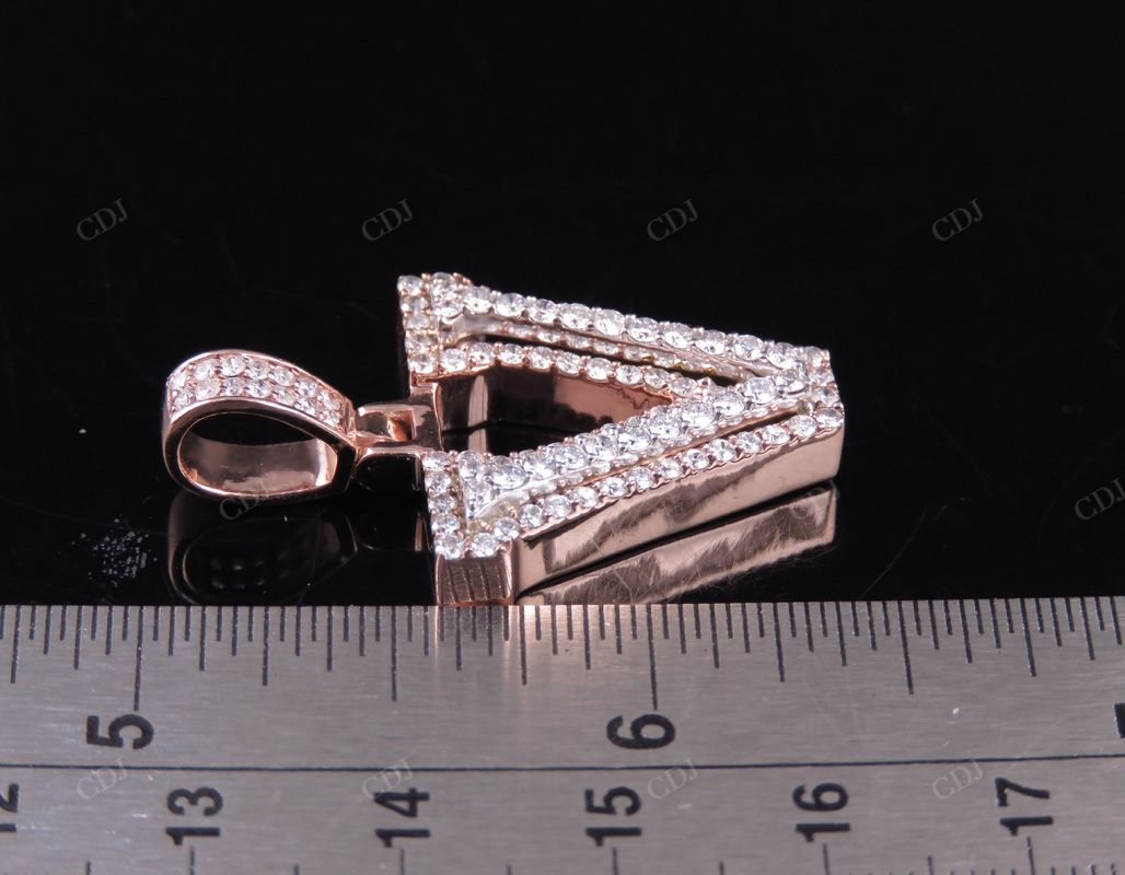 1.5" 1.75 CTW 18K Gold Real Diamond Custom 3D Initial 'V' Letter Pendant CustomDiamJewel