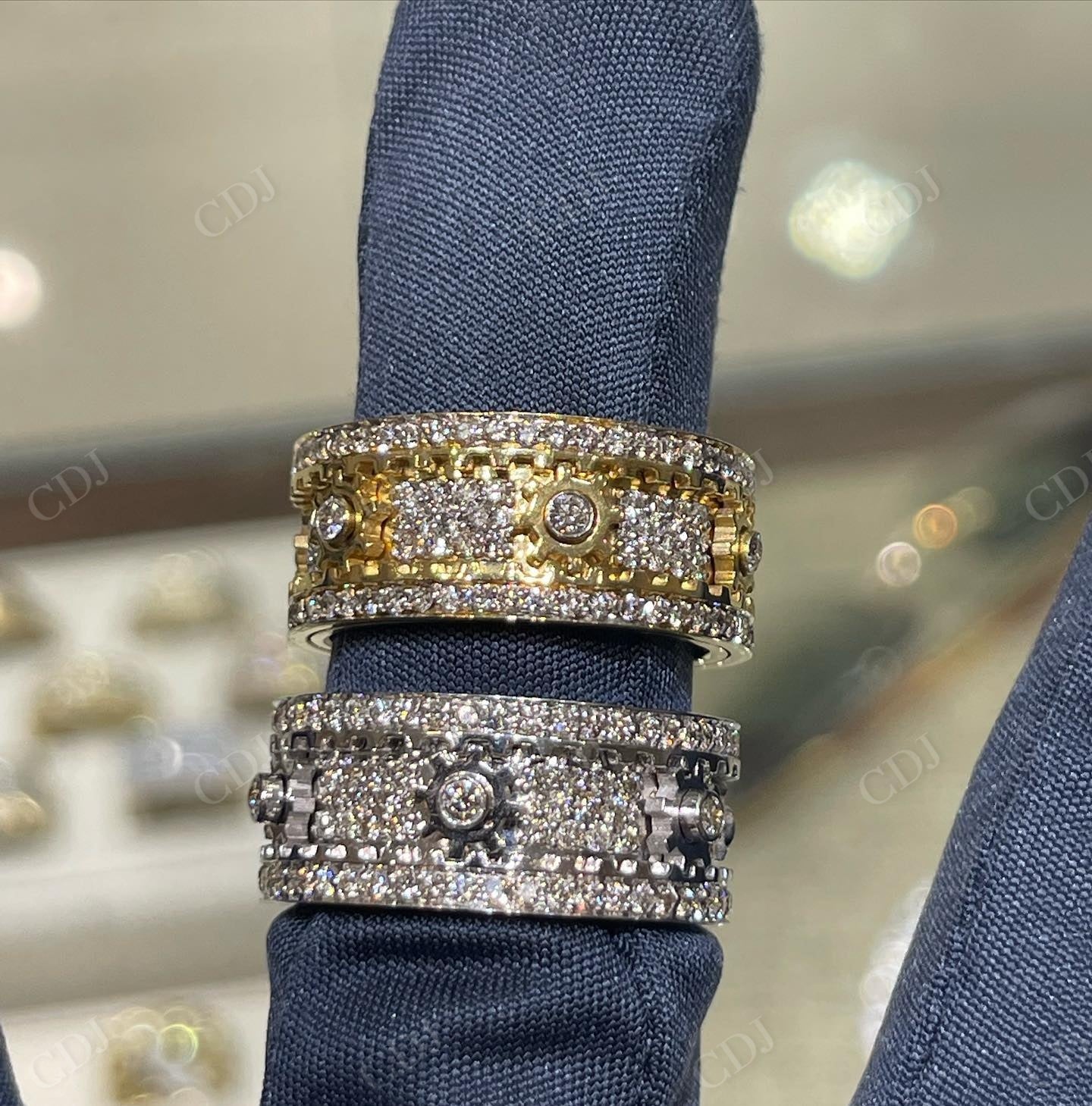 10K Solid Gold Moissanite Diamond Ring hip hop jewelry CustomDiamJewel   