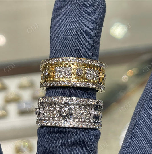 10K Solid Gold Moissanite Diamond Ring hip hop jewelry CustomDiamJewel   