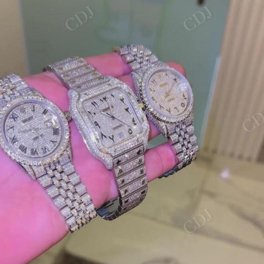 Personalized Luxury Bust Down VVS Moissanite Diamond Set Hip Hop Male Watch hip hop jewelry CustomDiamJewel