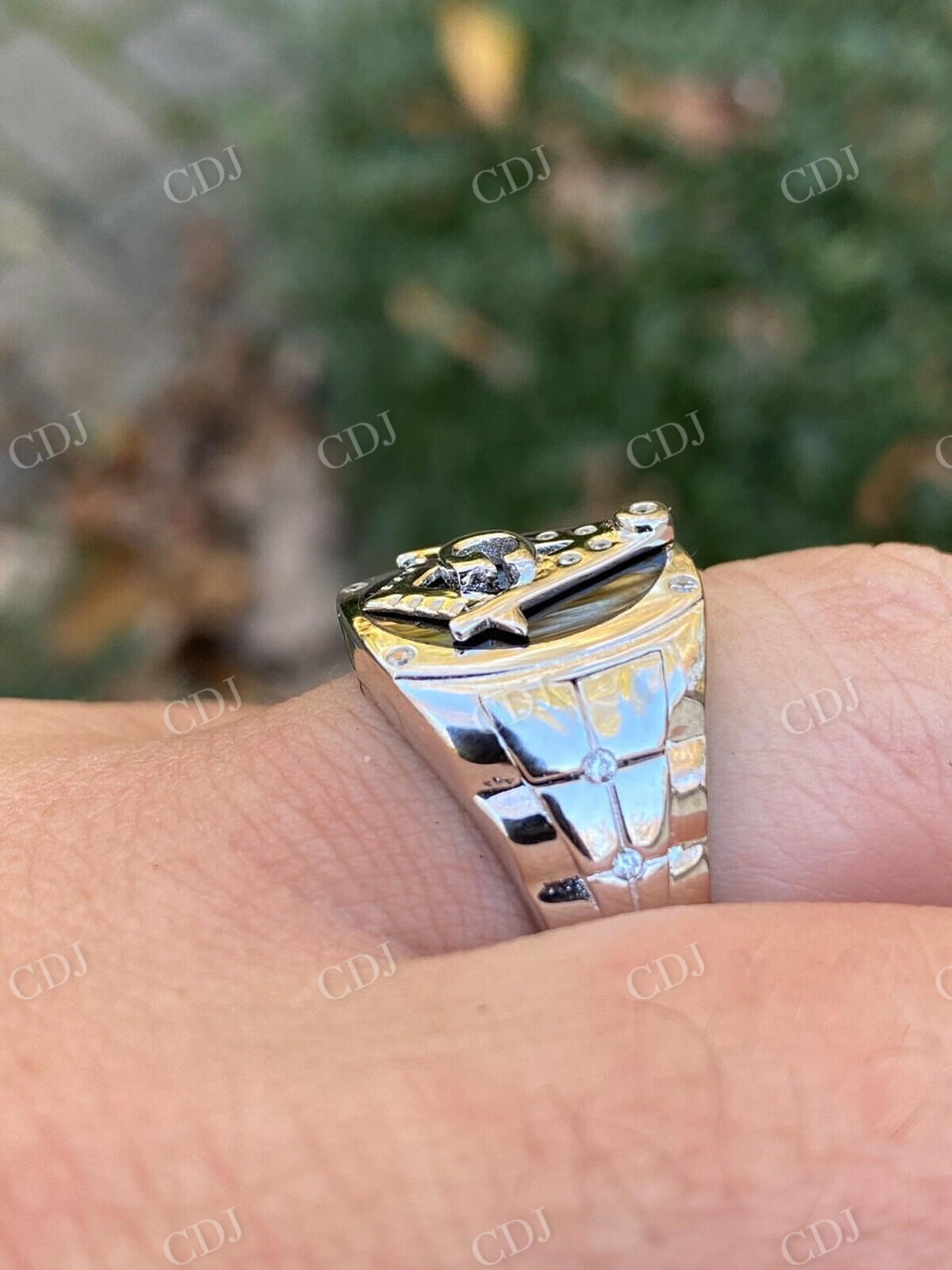 Mason Masonic Latter Hip Hop Ring  customdiamjewel   
