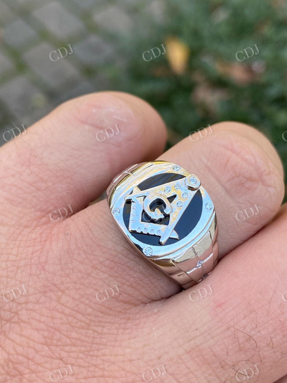 Mason Masonic Latter Hip Hop Ring  customdiamjewel   