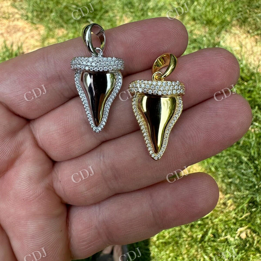 Shark Tooth Iced Diamond Pendant  customdiamjewel   