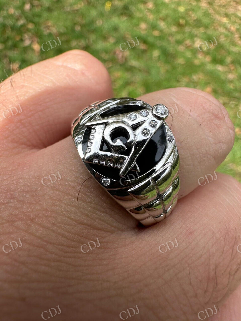 Mason Masonic Latter Hip Hop Ring  customdiamjewel   