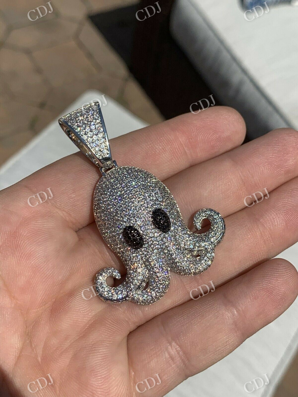 Octopus Iced Out Hip Hop Diamond Pendant  customdiamjewel   