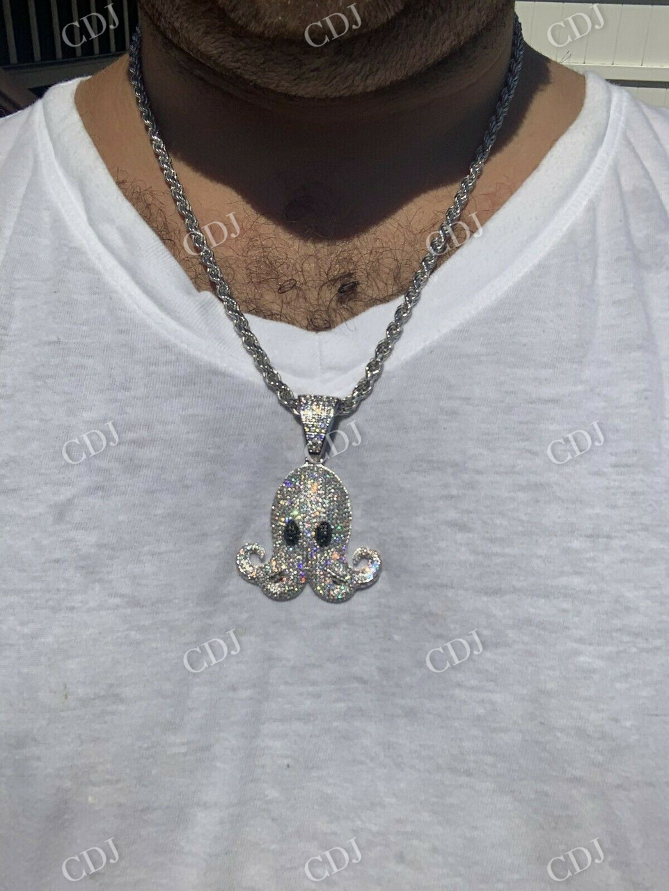 Octopus Iced Out Hip Hop Diamond Pendant  customdiamjewel   