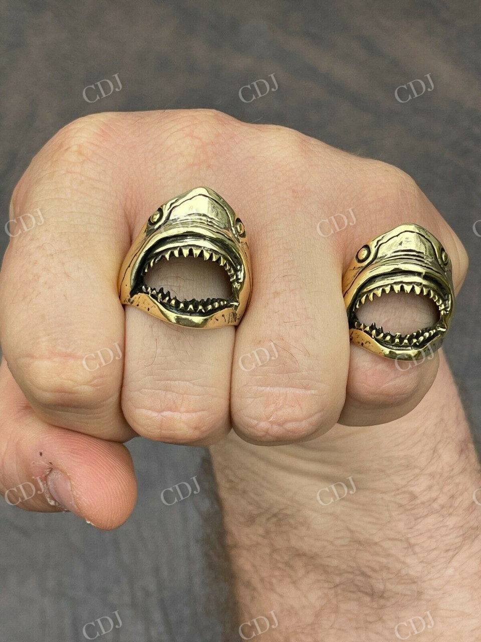 Sterling Silver Men's Shark Teeth Plain Ring  customdiamjewel   