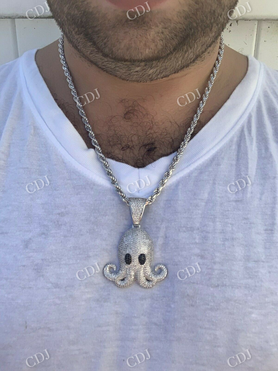 Octopus Iced Out Hip Hop Diamond Pendant  customdiamjewel   