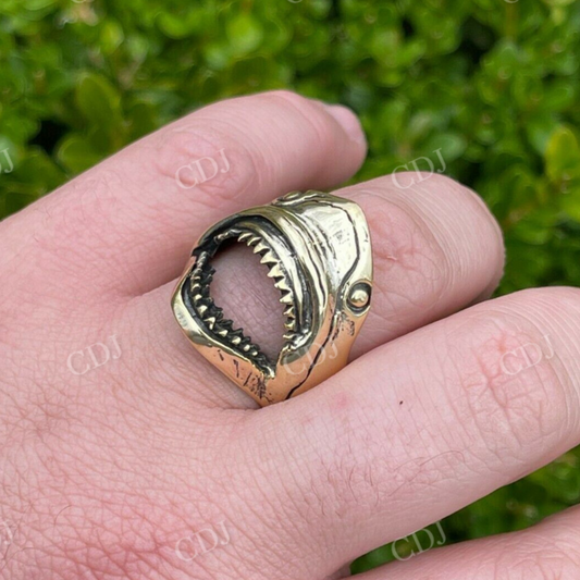 Sterling Silver Men's Shark Teeth Plain Ring  customdiamjewel   