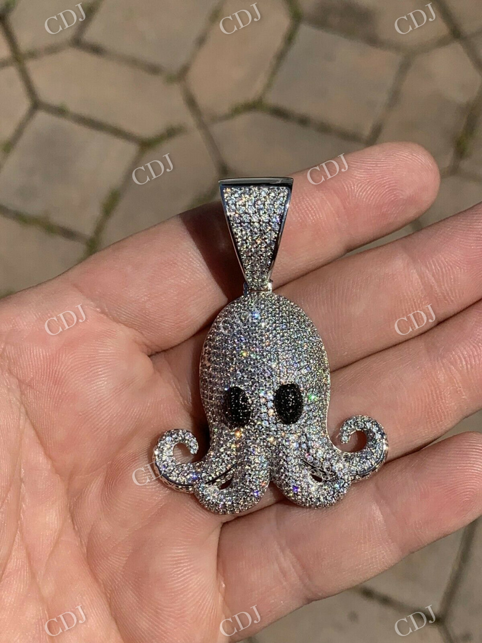 Octopus Iced Out Hip Hop Diamond Pendant  customdiamjewel   