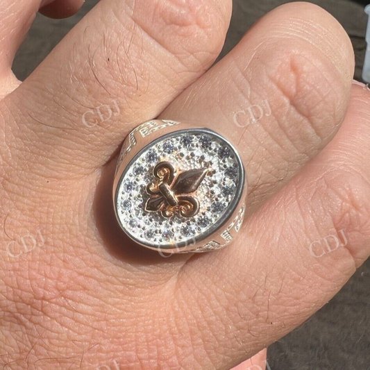 Hip Hop Pinky French Fleur Ring For Men's  customdiamjewel   