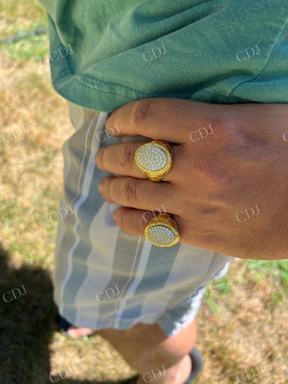 14K Solid Gold Pinky Ring For Men's  customdiamjewel   