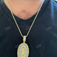 Virgin Mary Iced Baguette Diamond Pendant  customdiamjewel   