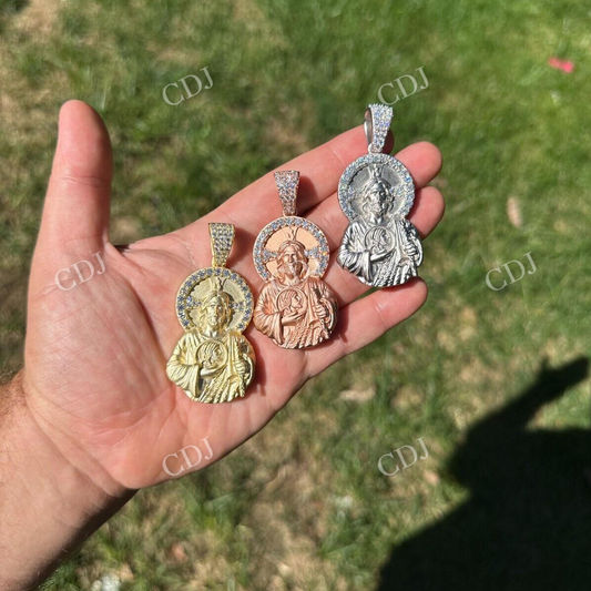 San Judas Iced Pendant  customdiamjewel   