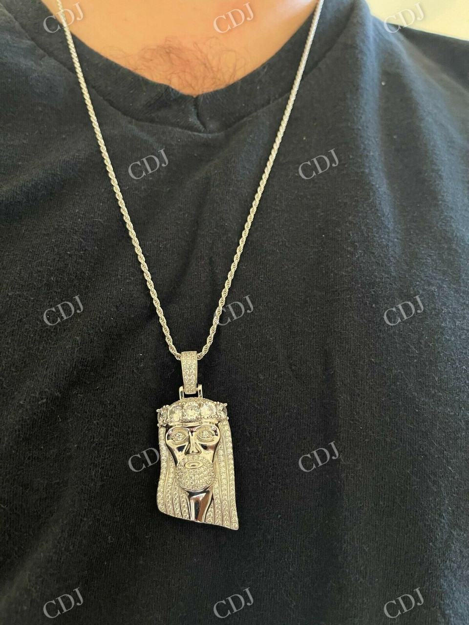 Jesus Piece Iced Out Diamond Pendant  customdiamjewel   