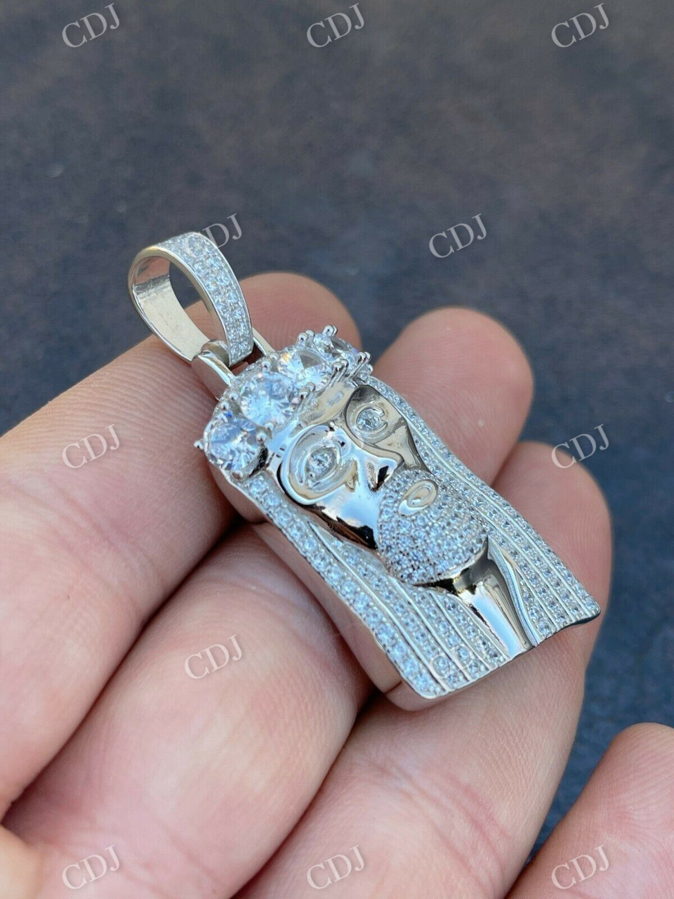 Jesus Piece Iced Out Diamond Pendant  customdiamjewel   