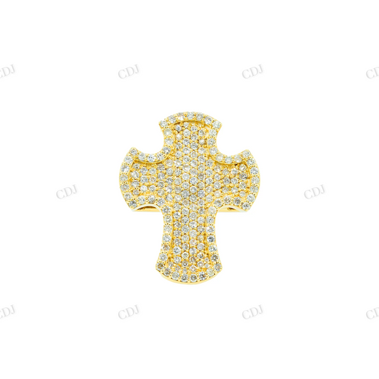Sterling Silver Moissanite Jesus Cross Ring hip hop ring customdiamjewel