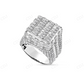 10K White Gold Square Baguette Diamond Ring hip hop jewelry CustomDiamJewel