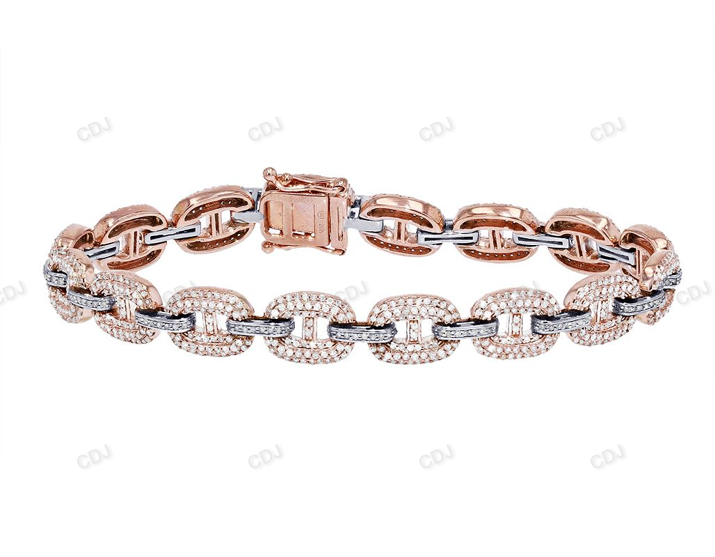 8MM VVS Moissanite Mariner Link Mens Bracelet