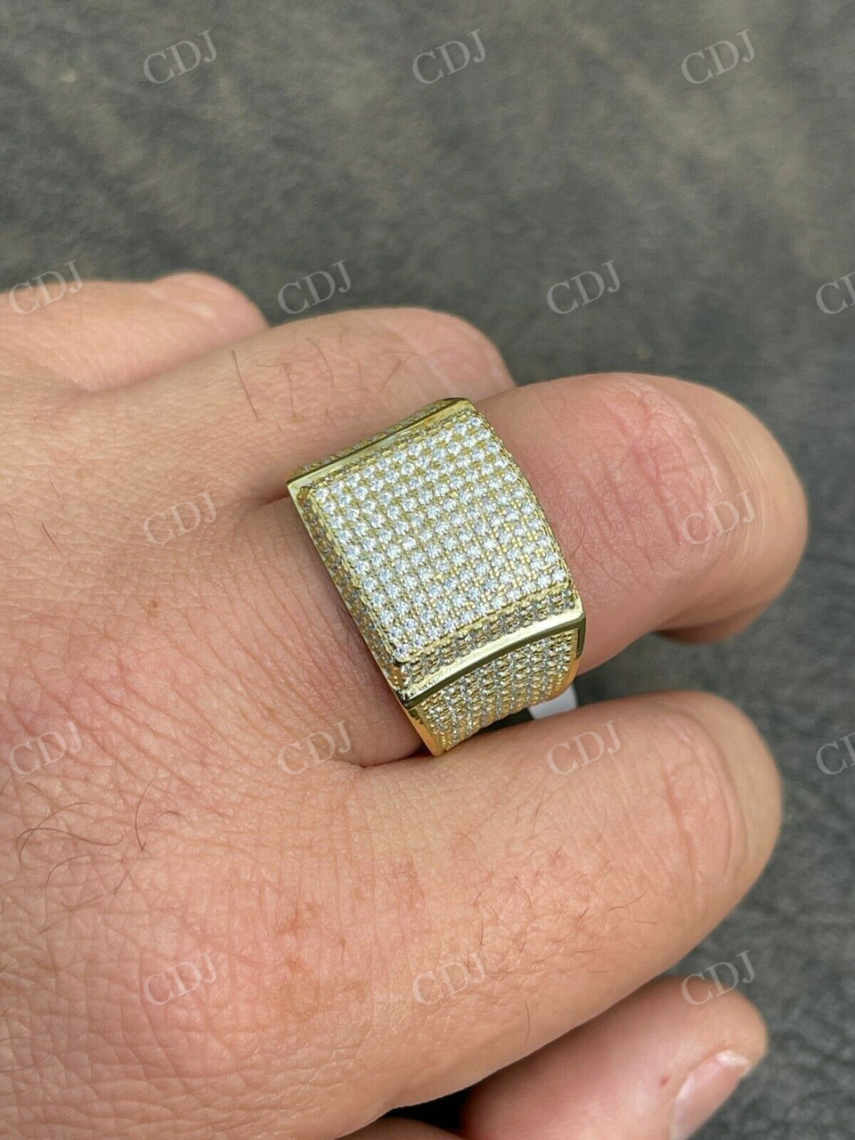 14k Gold Lab Grown Diamond Hip Hop Ring  customdiamjewel   