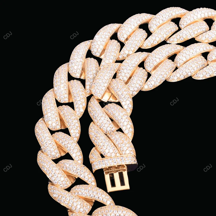 VVS Moissanite 925 Silver Miami Cuban Link Chain CustomDiamJewel