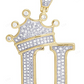 1.6" 0.55 CTW 10K Gold Natural Diamond Crown Initial "U" Pendant CustomDiamJewel