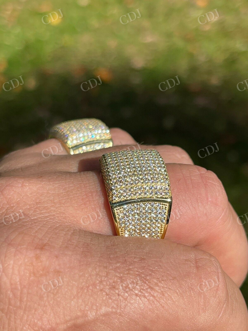 14k Gold Lab Grown Diamond Hip Hop Ring  customdiamjewel   