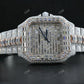 Fully Iced Baguette Moissanite Cartier Watch customdiamjewel