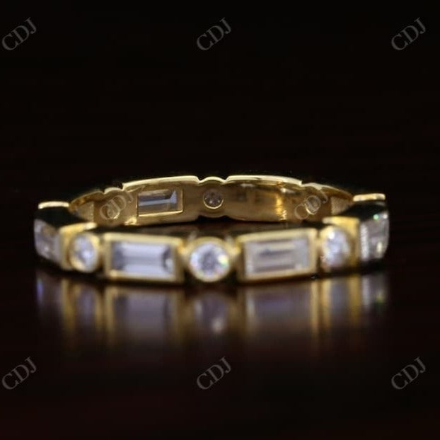 Alternative Baguette and Round Diamond Wedding Band  customdiamjewel   