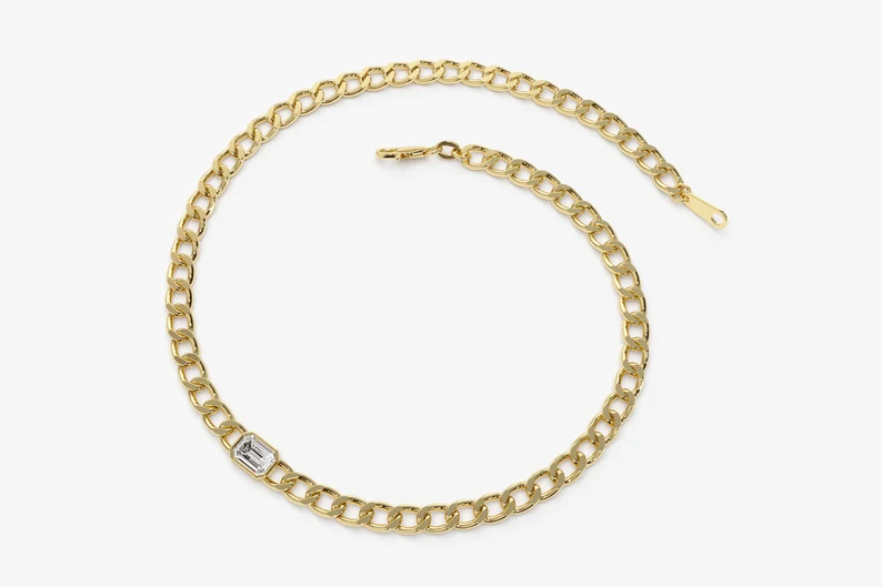 0.12CTW Moissanite Bezel Set Link Diamond Bracelet  customdiamjewel   
