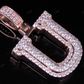 1.5" 1.75 CTW 18K Gold Real Diamond 3D Initial 'U' Letter Pendant CustomDiamJewel