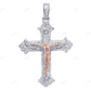Jesus on Cross Crucifix Lab Grown Diamond Two-Tone Gold Pendant Hip Hop Pendent CustomDiamJewel