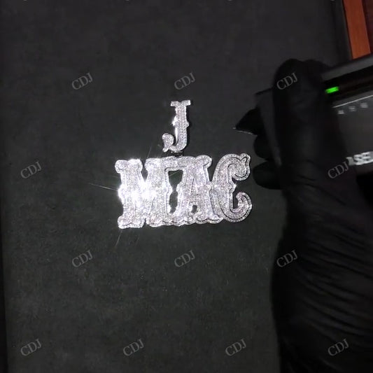 Customized MAC Letter iced Out Diamond Pendant hip hop jewelry CustomDiamJewel   