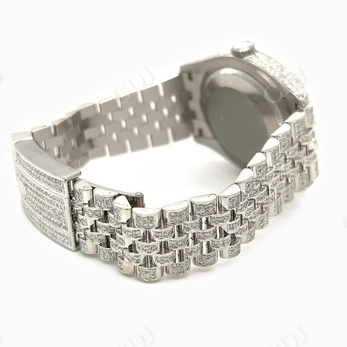 Green Dial Rolex Fully Iced Our Moissanite Watch customdiamjewel