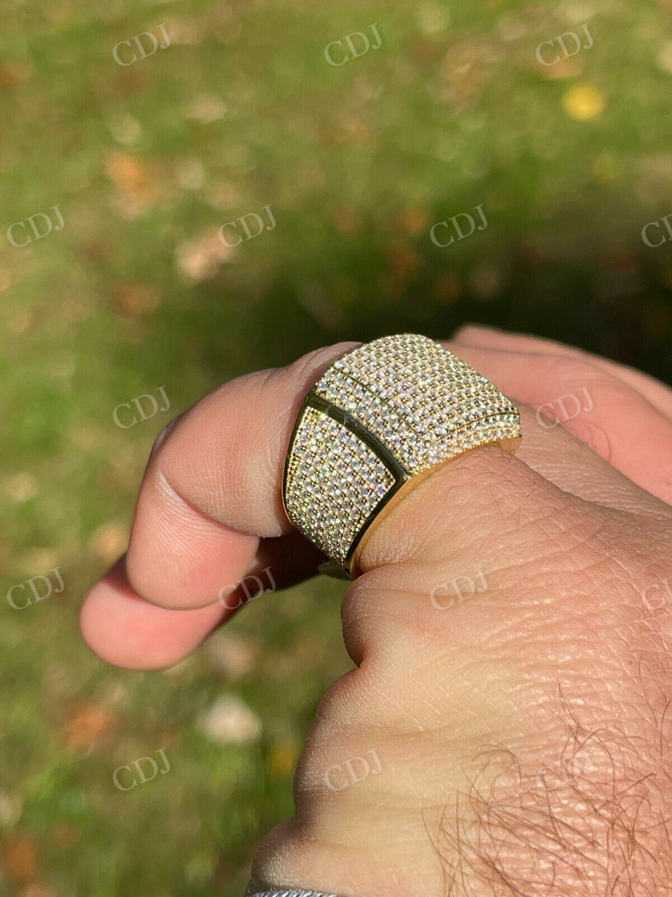 14k Gold Lab Grown Diamond Hip Hop Ring  customdiamjewel   