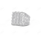 10K White Gold Square Baguette Diamond Ring hip hop jewelry CustomDiamJewel