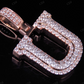 1.5" 1.75 CTW 18K Gold Real Diamond 3D Initial 'U' Letter Pendant CustomDiamJewel