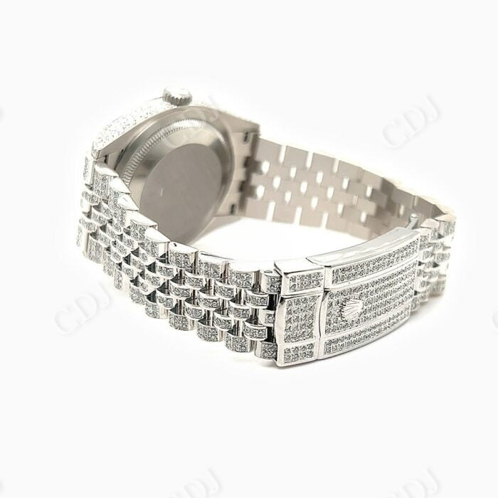 Green Dial Rolex Fully Iced Our Moissanite Watch customdiamjewel