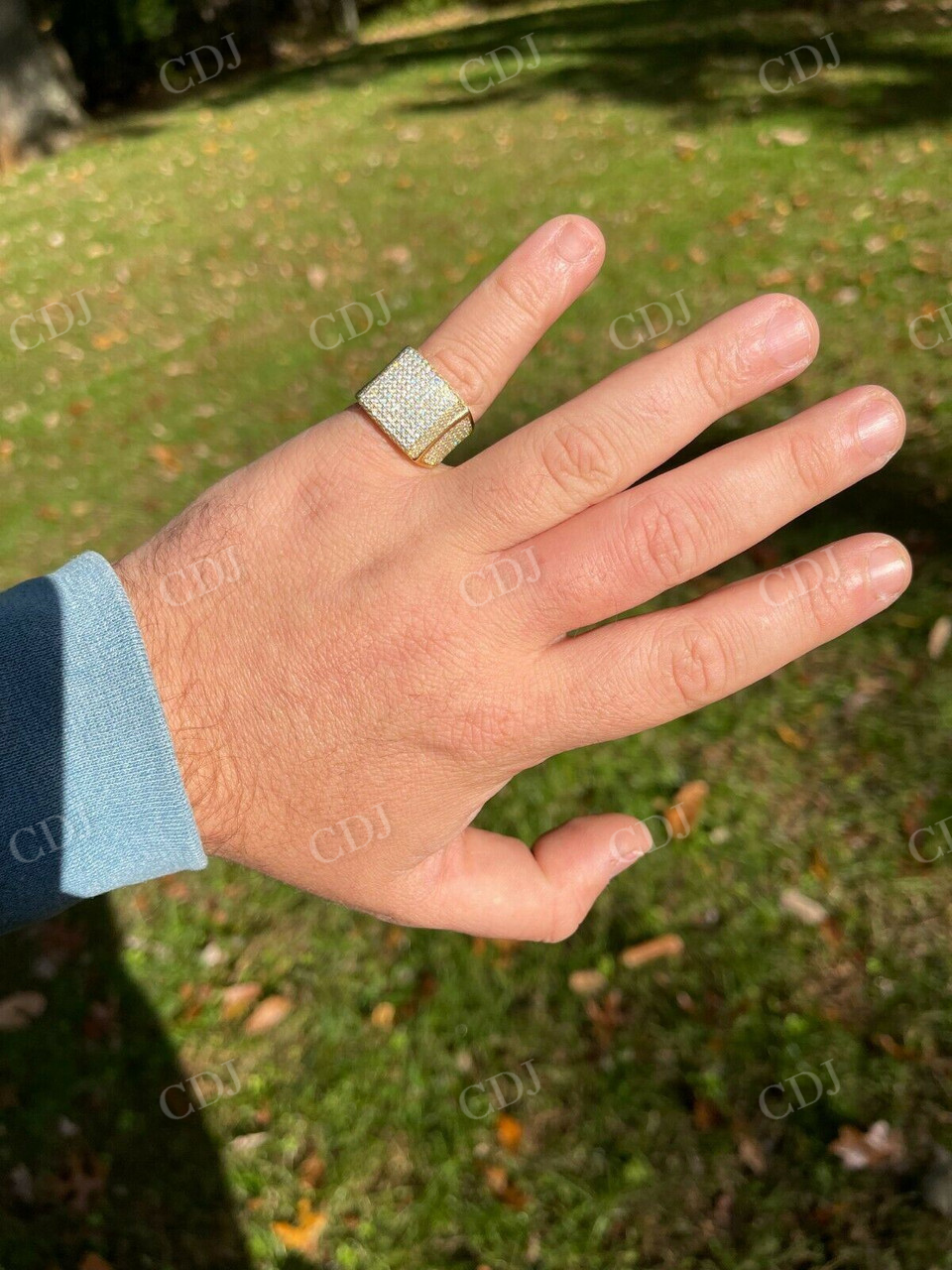 14k Gold Lab Grown Diamond Hip Hop Ring  customdiamjewel   