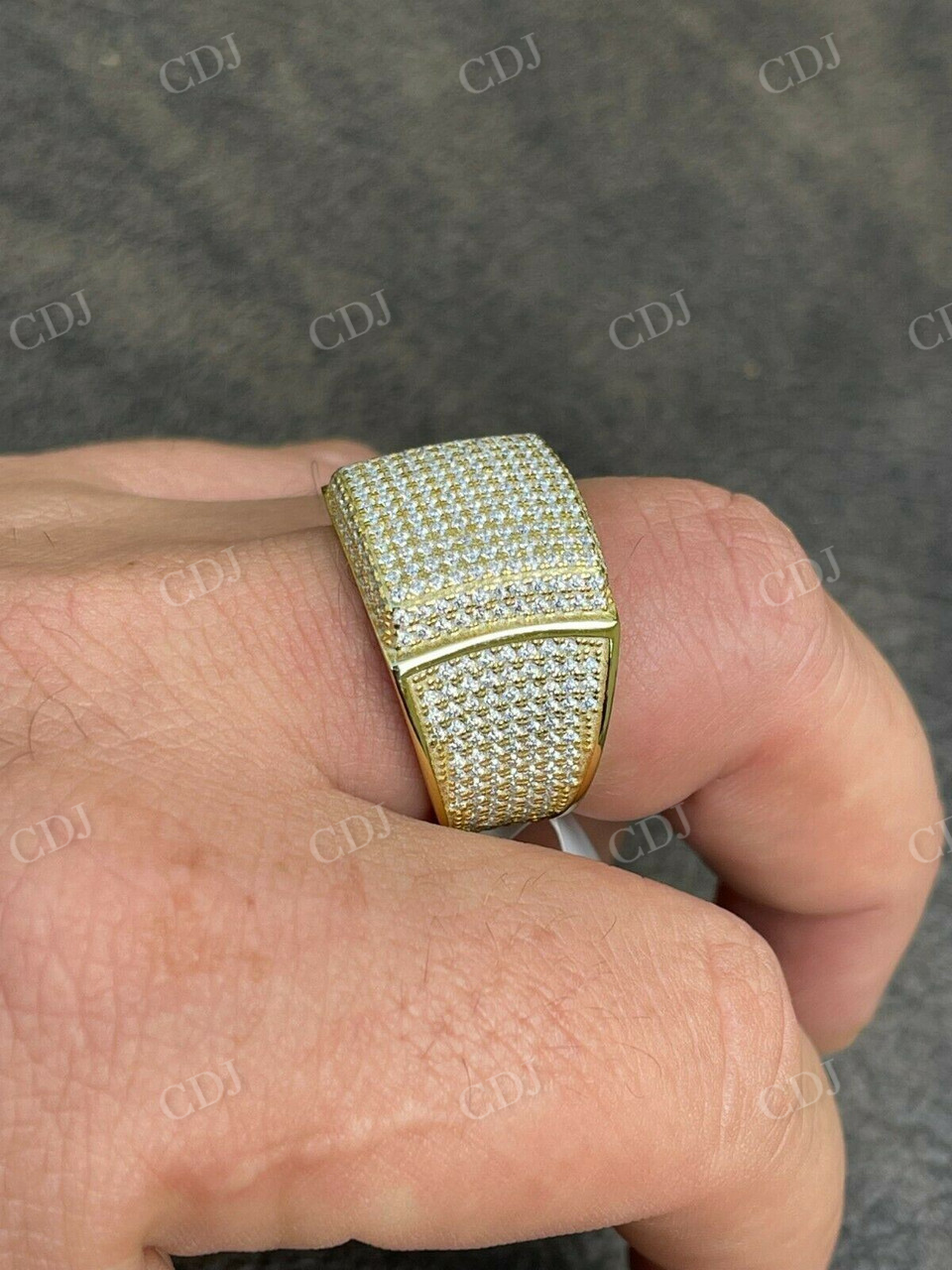 14k Gold Lab Grown Diamond Hip Hop Ring  customdiamjewel   