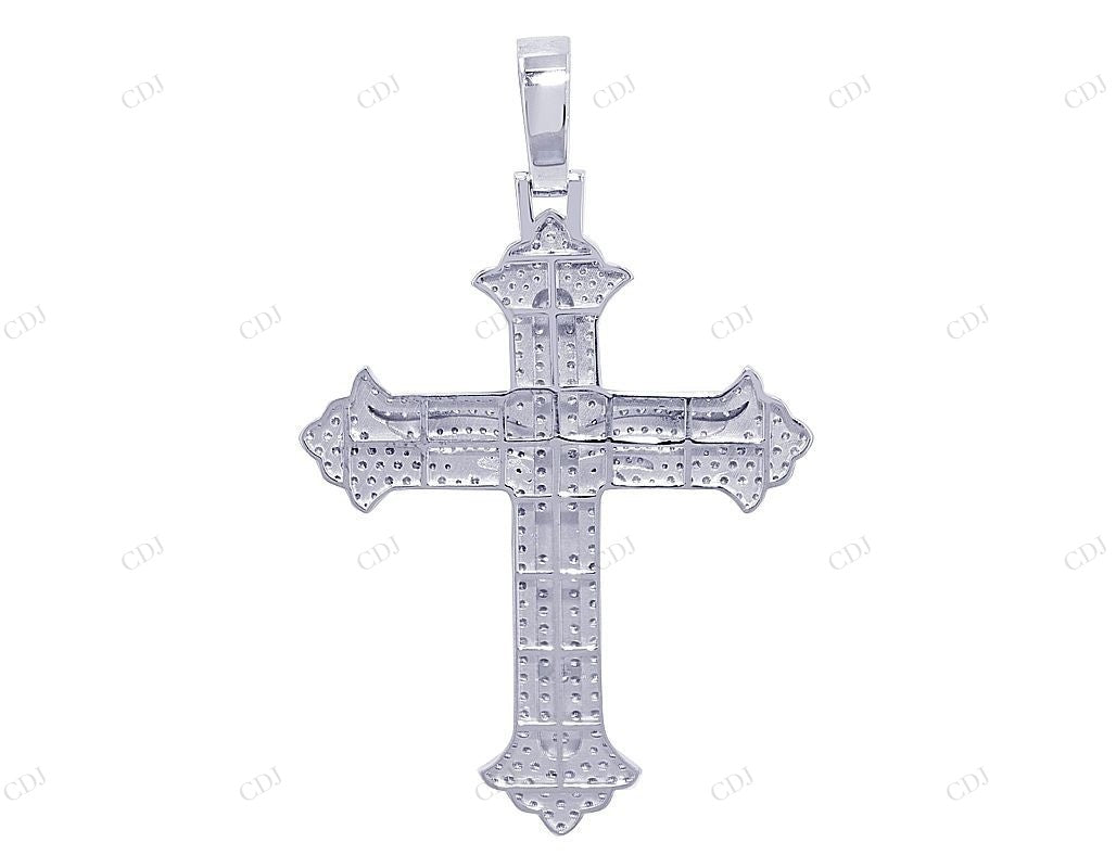 Jesus on Cross Crucifix Lab Grown Diamond Two-Tone Gold Pendant Hip Hop Pendent CustomDiamJewel