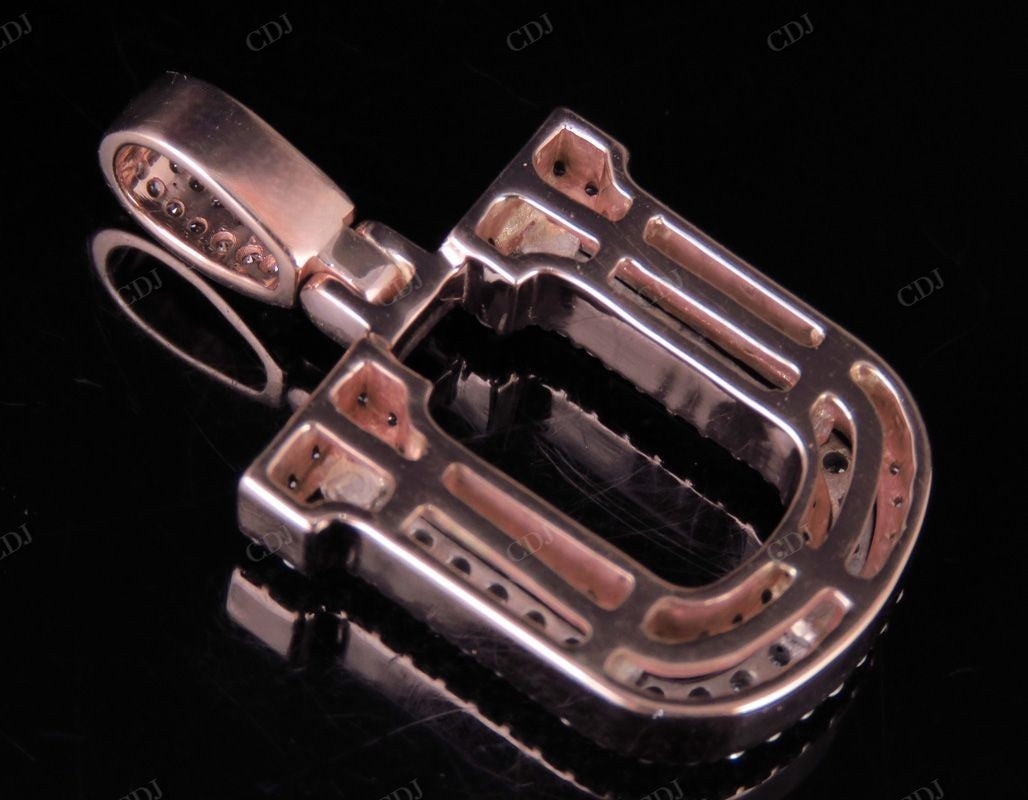 1.5" 1.75 CTW 18K Gold Real Diamond 3D Initial 'U' Letter Pendant CustomDiamJewel