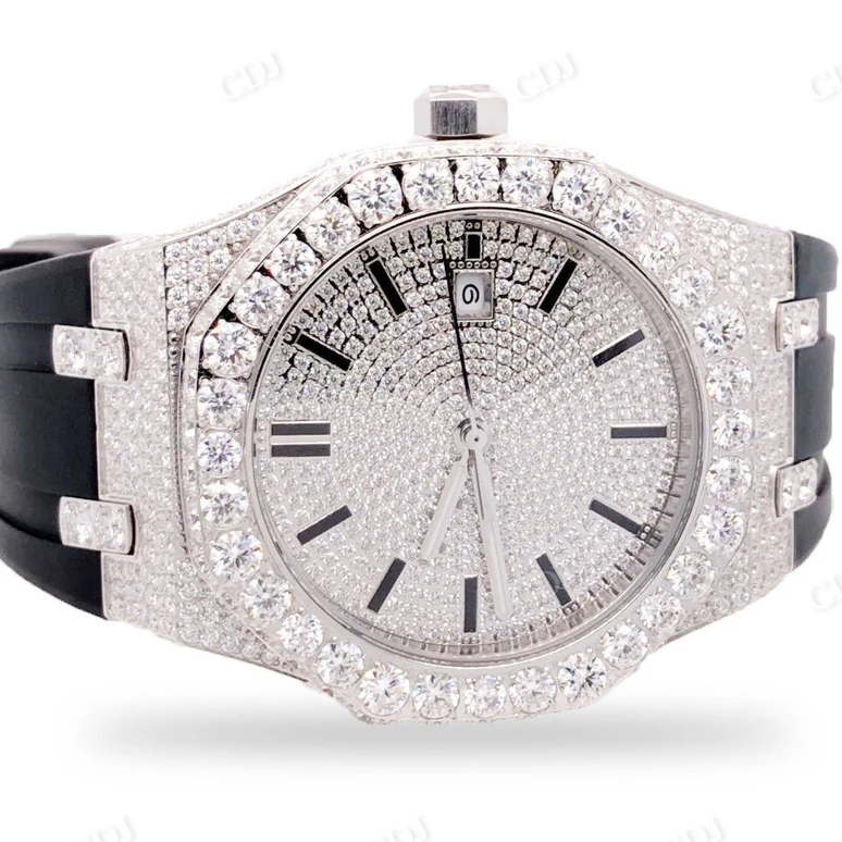 Luxury AP chrono Black Silicone Strap Hip Hop Watch customdiamjewel
