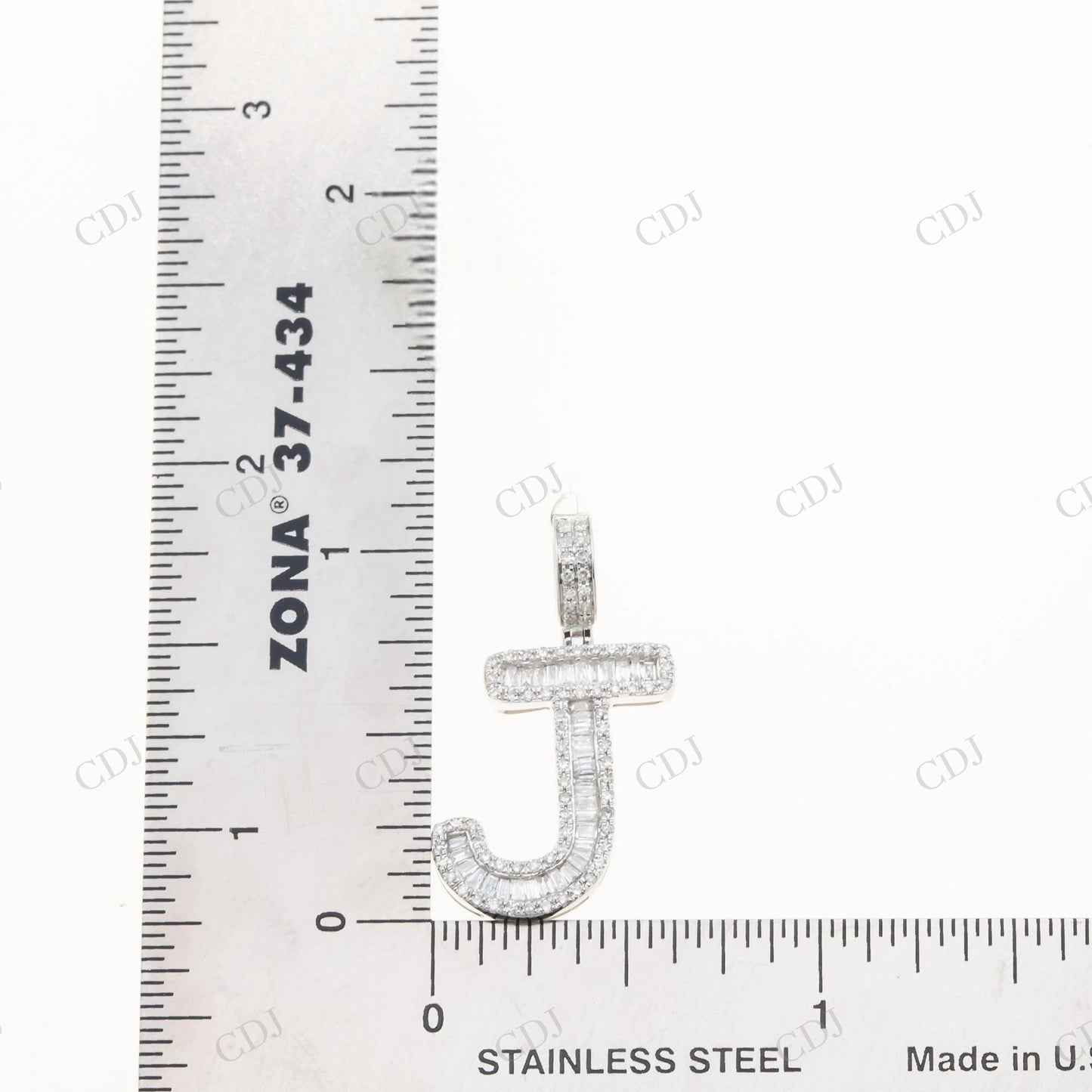 925 Silver Moissanite J Alphabet Pendant Hip Hop Pendent customdiamjewel