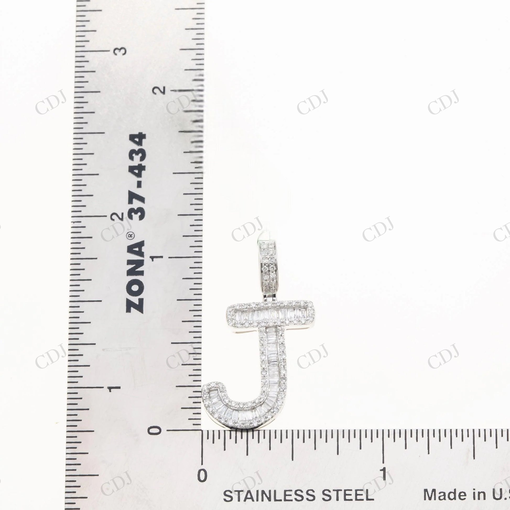 925 Silver Moissanite J Alphabet Pendant Hip Hop Pendent customdiamjewel