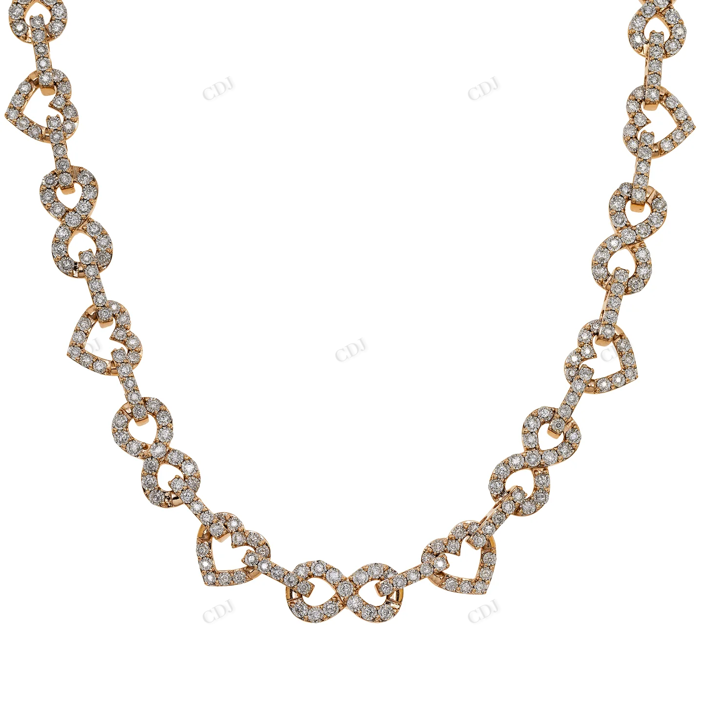 6.05 CTW 10MM Diamond Infinity Link Heart Chain hip hop jewelry CustomDiamJewel